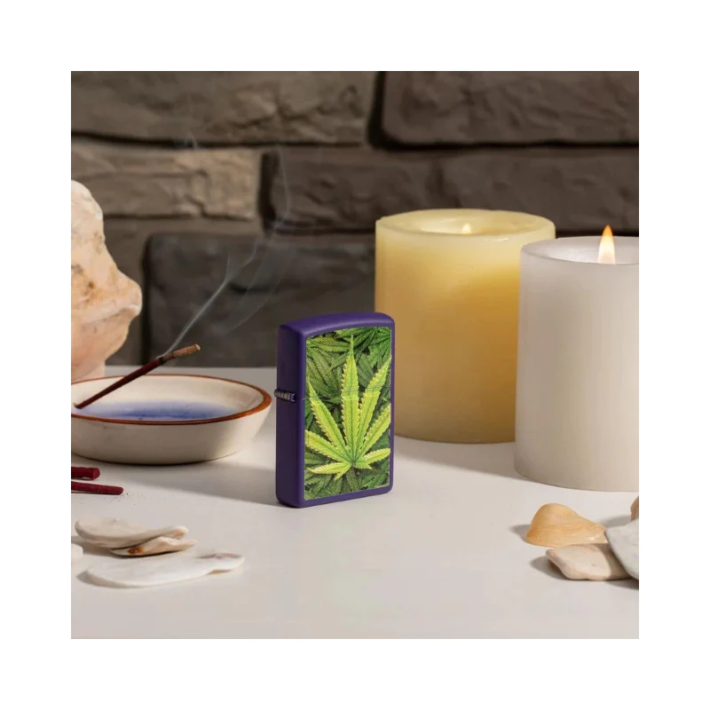 Zippo Cannabis Purple Matte Lighter - Image 2