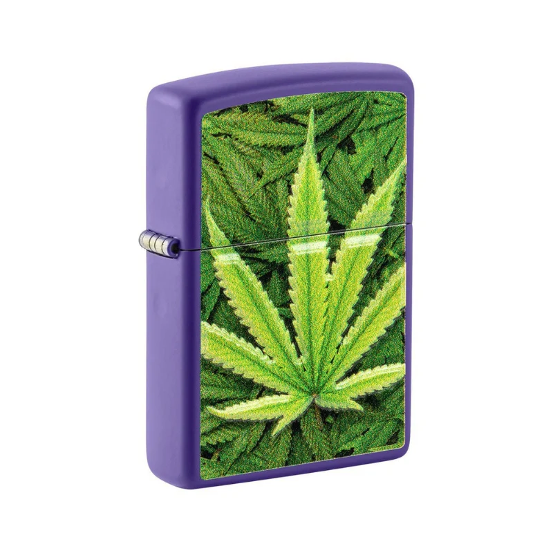 Zippo Cannabis Purple Matte Lighter - Image 3