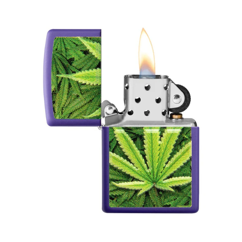 Zippo Cannabis Purple Matte Lighter - Image 5