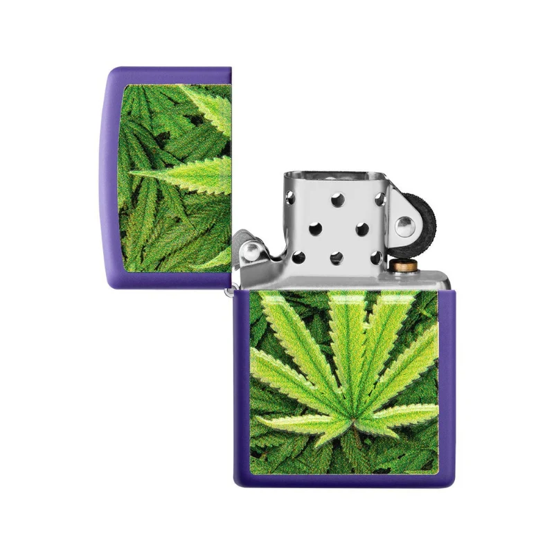 Zippo Cannabis Purple Matte Lighter - Image 6