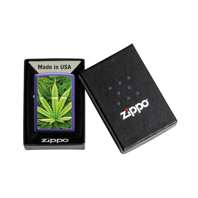 Zippo Cannabis Purple Matte Lighter - Image 7