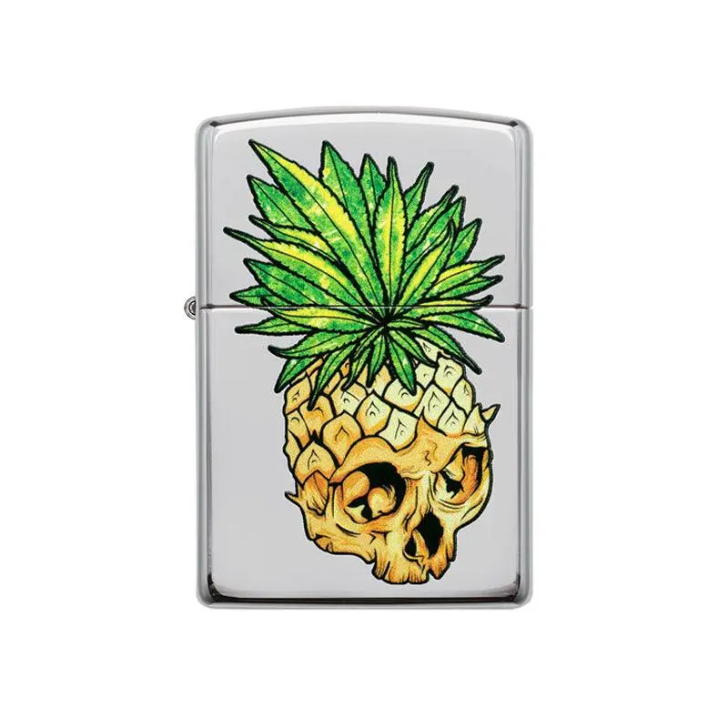 Zippo Cannabis Skull High Polished Chrome Lighter