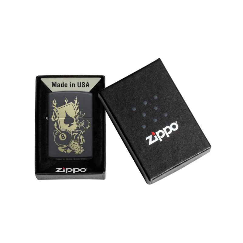 Zippo Casino Gambling Matte Black Lighter - Image 6