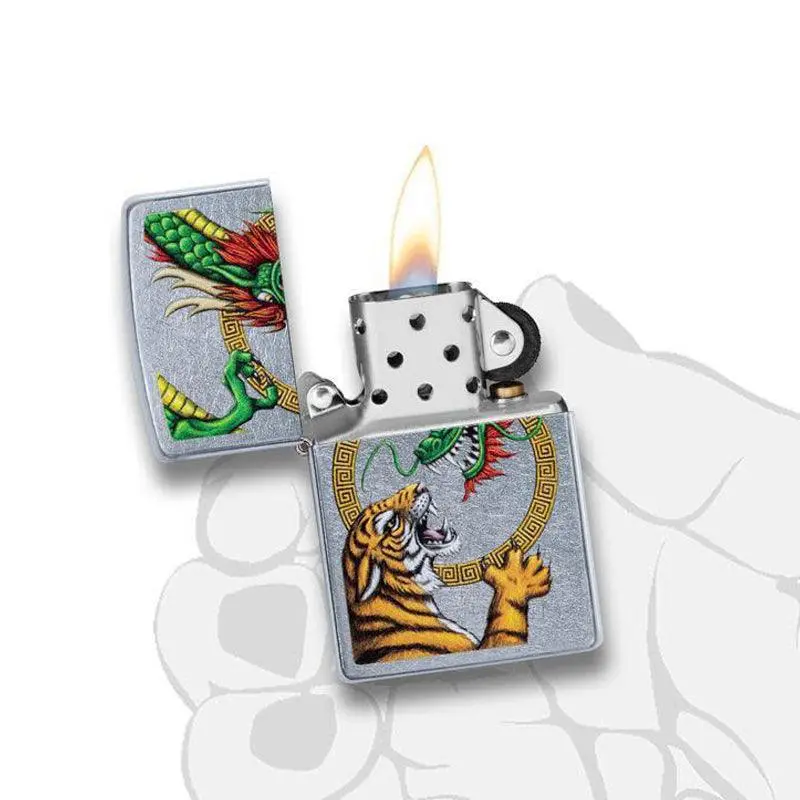 Zippo Chinese Dragon Street Chrome Lighter - Image 6