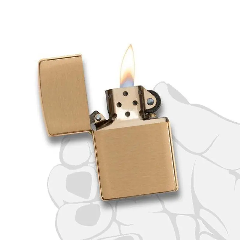 Zippo Classic Brushed Brass Lighter - Image 6