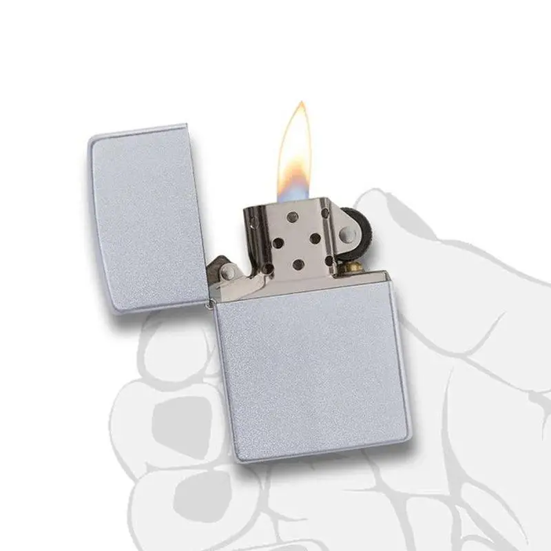 Zippo Classic Satin Chrome Lighter - Image 6