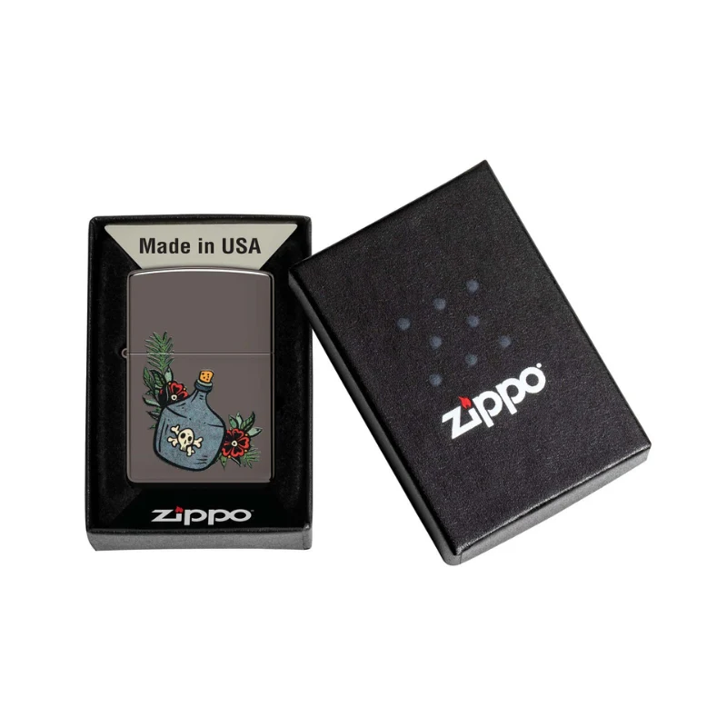 Zippo Coloured Tattoo Black Ice Lighter - Image 5