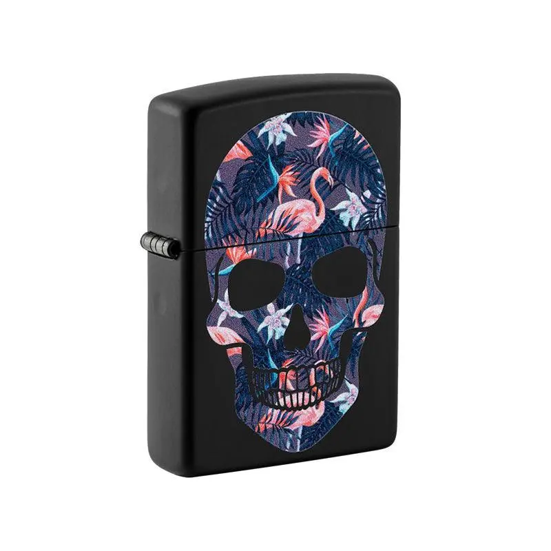 Zippo Flamingo Skull Black Matte Lighter - Image 3