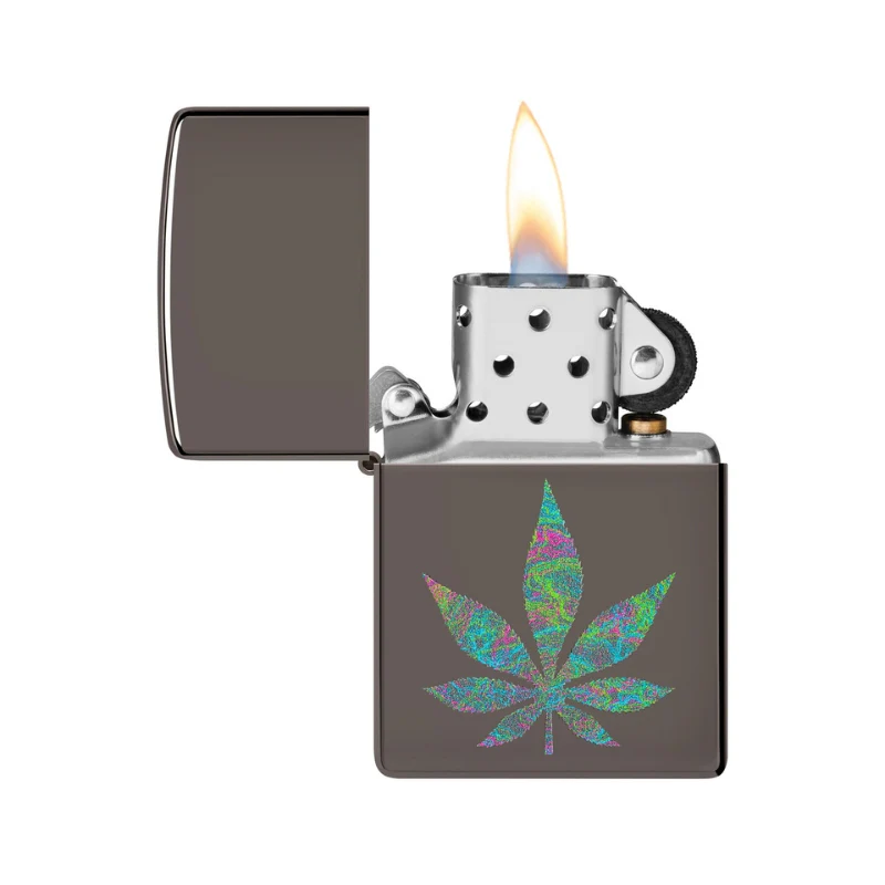 Zippo Funky Cannabis Black Ice Lighter - Image 5