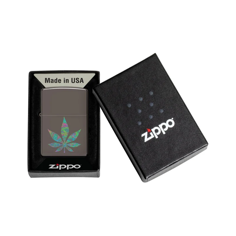 Zippo Funky Cannabis Black Ice Lighter - Image 6