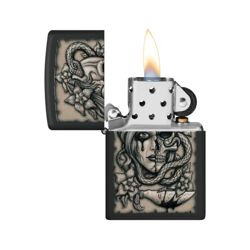 Zippo Gory Tattoo Black Matte Lighter - Image 5