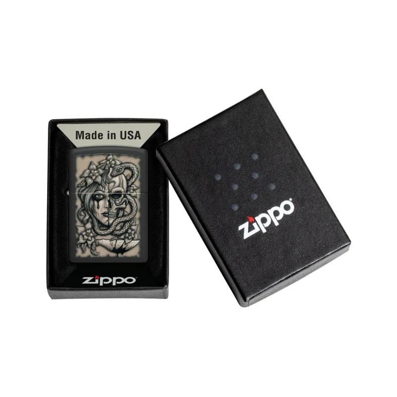 Zippo Gory Tattoo Black Matte Lighter - Image 6