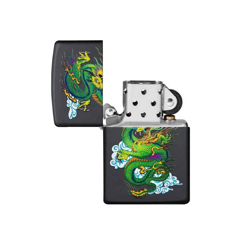 Zippo Green Dragon Black Matte Lighter - Image 4