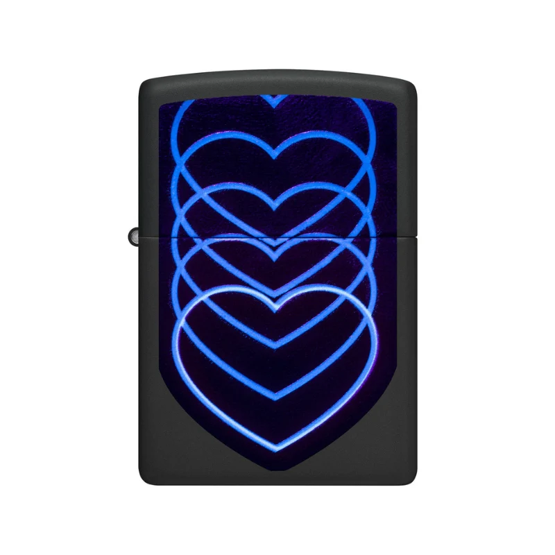 Zippo Hearts Matte Blacklight Lighter - Image 3
