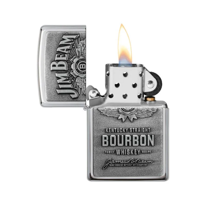 Zippo Jim Beam Label High Polish Chrome Lighter - Image 5