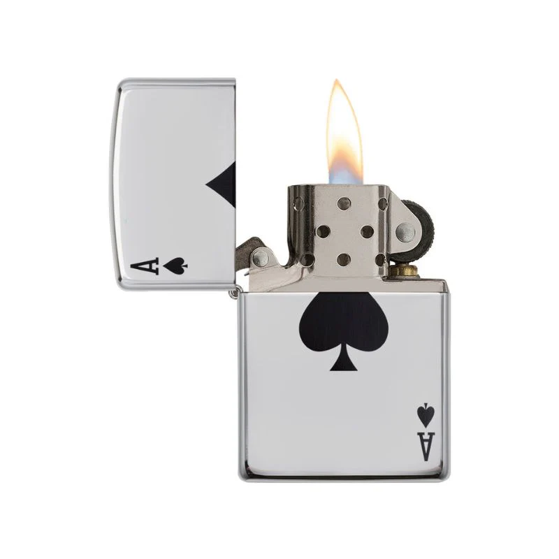 Zippo Lucky Ace High Polish Chrome Lighter - Image 4