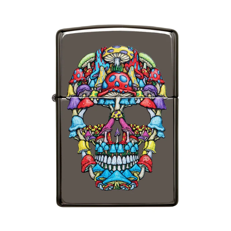 Zippo Black Ice Coloured Skull Design Lighter