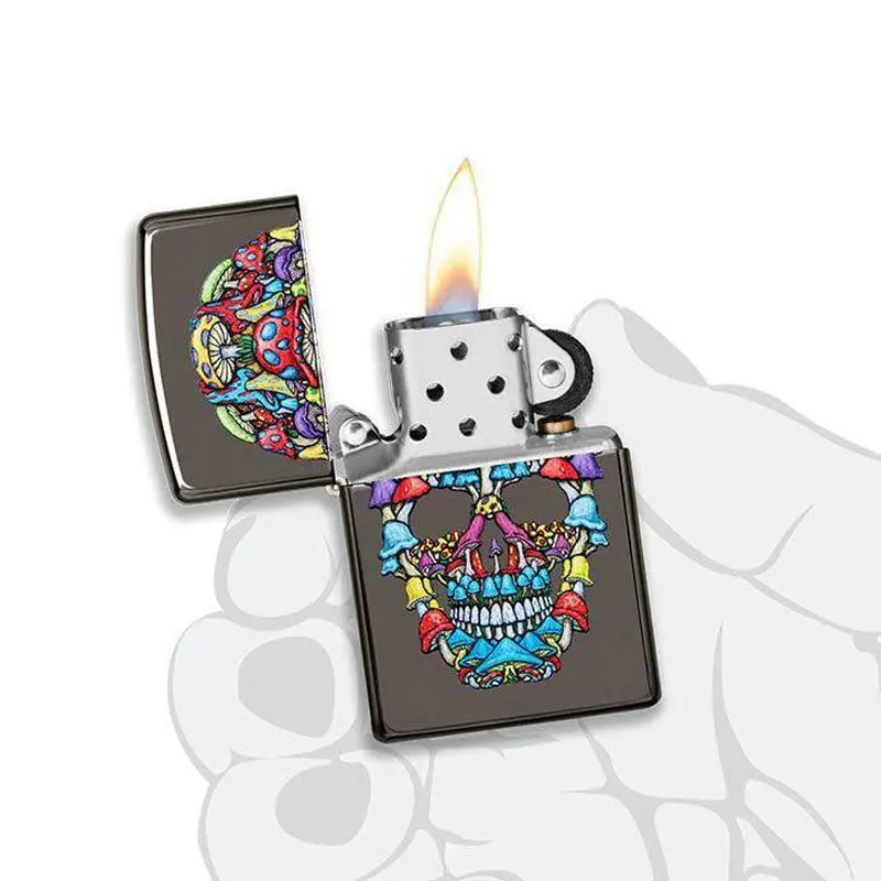 Zippo Black Ice Coloured Skull Design Lighter - Image 7
