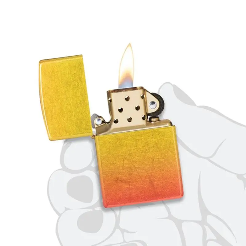 Zippo Ombre Orange Yellow Fusion Metallic Lighter - Image 8