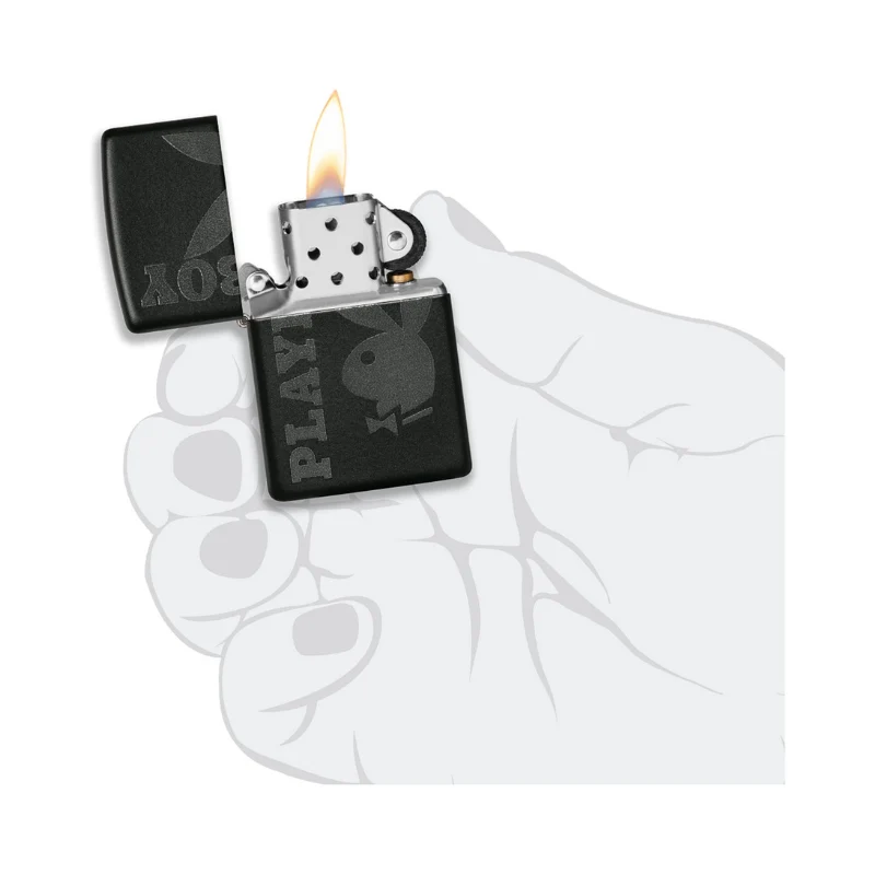 Zippo Playboy Black Matte Lighter - Image 7