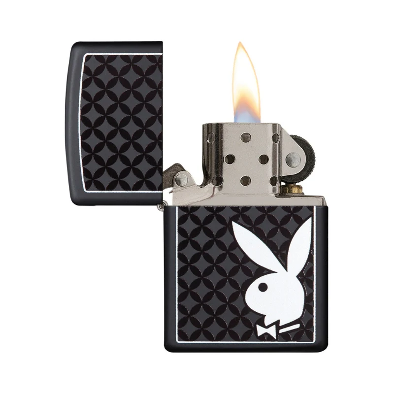 Zippo Playboy Black Matte Pattern Lighter - Image 4