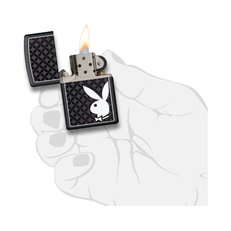Zippo Playboy Black Matte Pattern Lighter - Image 6