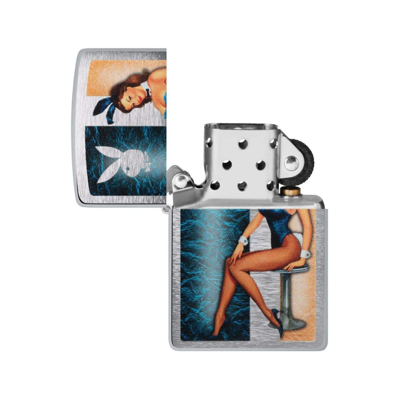 Zippo Playboy Playmate Brushed Chrome Lighter - Image 4