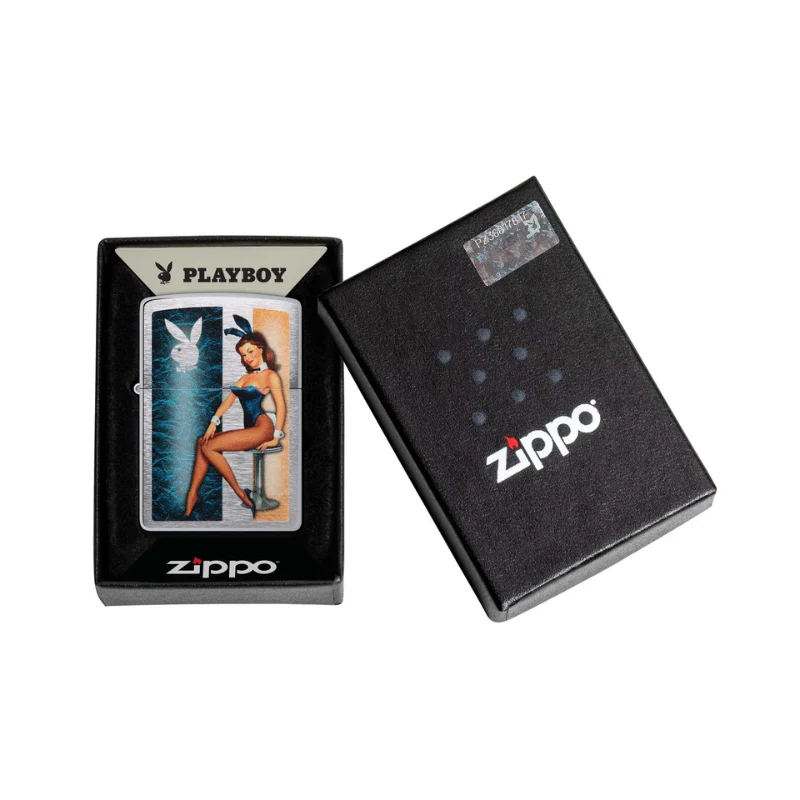 Zippo Playboy Playmate Brushed Chrome Lighter - Image 6