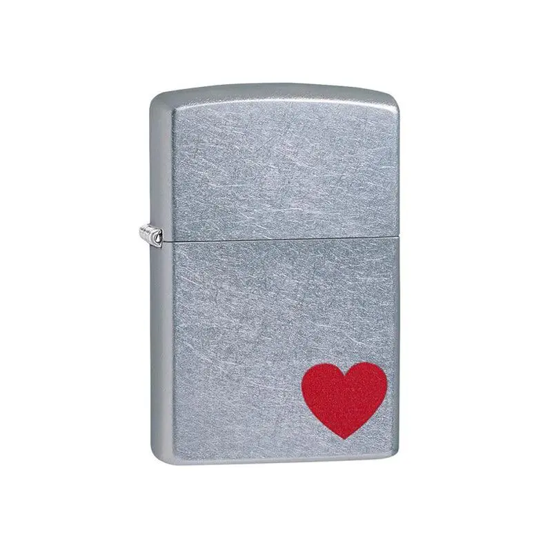 Zippo Red Love Heart Street Chrome Lighter - Image 2