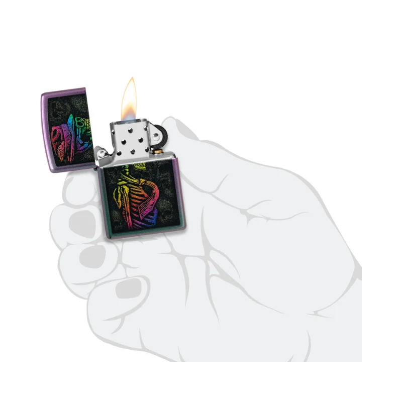 Zippo Rainbow Skull Lighter - Image 6