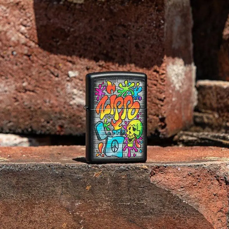 Zippo Street Art Black Matte Lighter - Image 2