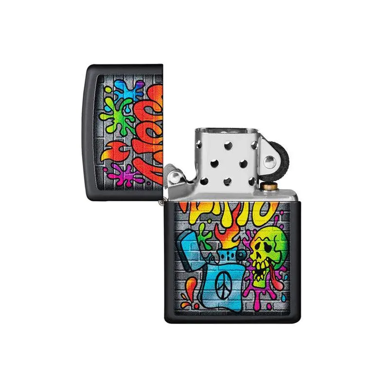 Zippo Street Art Black Matte Lighter - Image 4