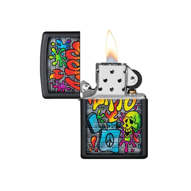 Zippo Street Art Black Matte Lighter - Image 5