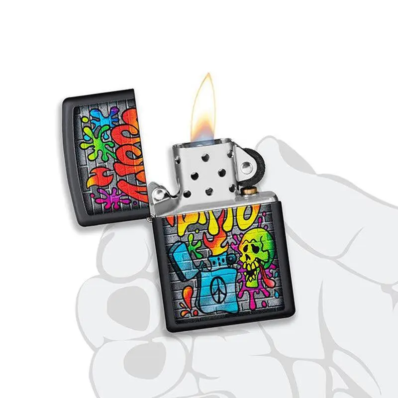 Zippo Street Art Black Matte Lighter - Image 7