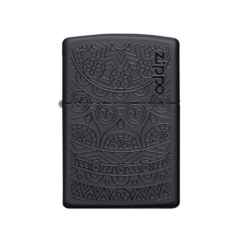 Zippo Swirl Pattern Matte Black Lighter