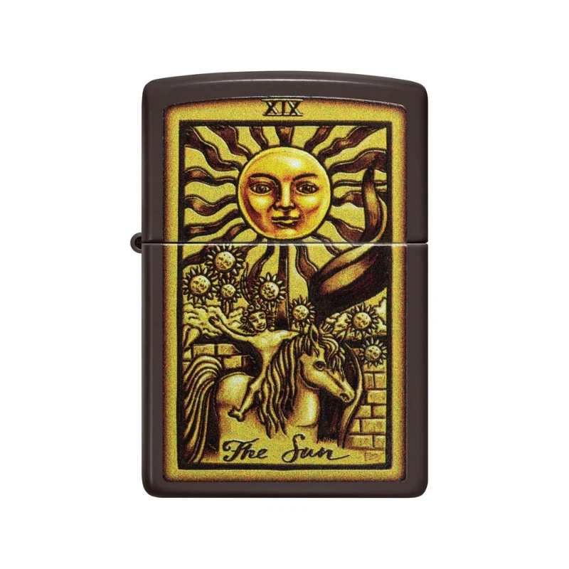 Zippo Tarot Card Brushed Brass Lighter