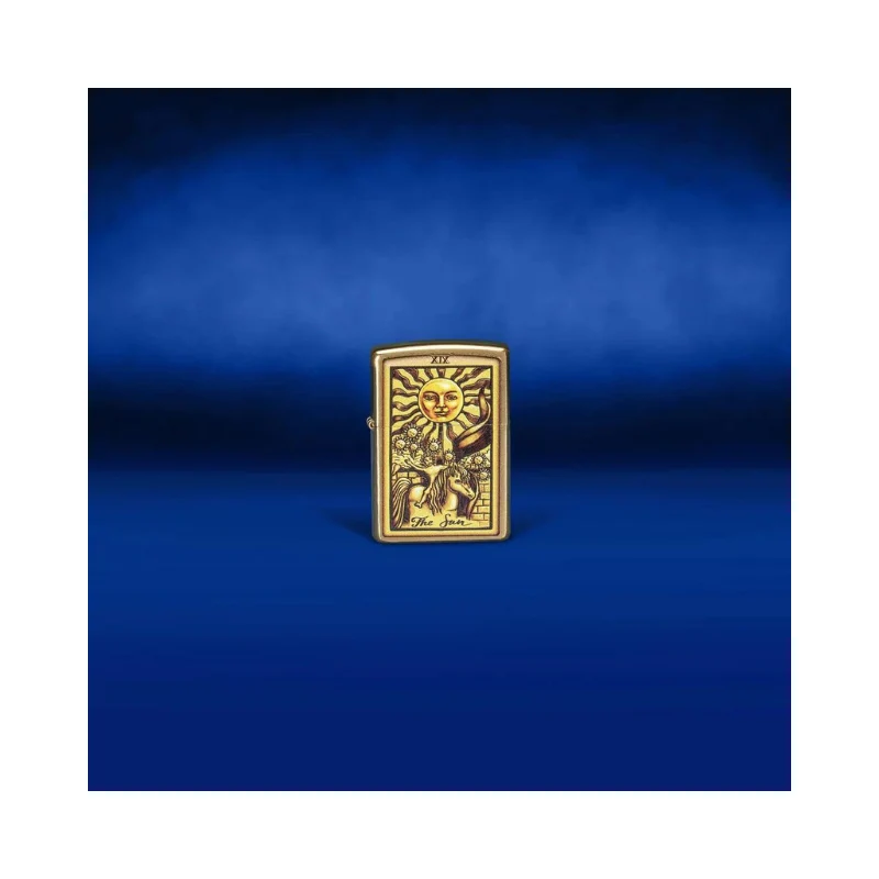 Zippo Tarot Card Brushed Brass Lighter - Image 2