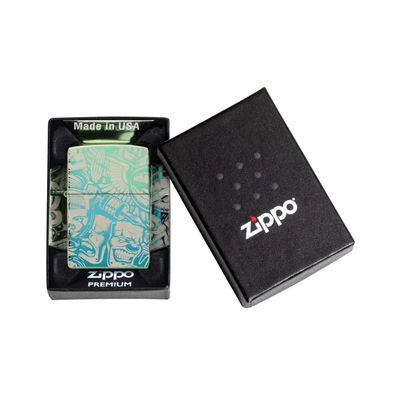 Zippo Tattoo High Polish Teal Lighter - Image 10