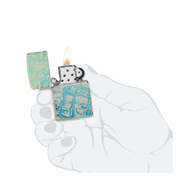 Zippo Tattoo High Polish Teal Lighter - Image 11