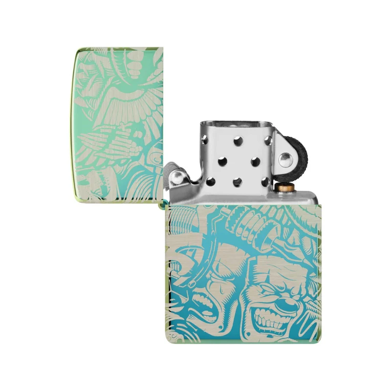 Zippo Tattoo High Polish Teal Lighter - Image 7
