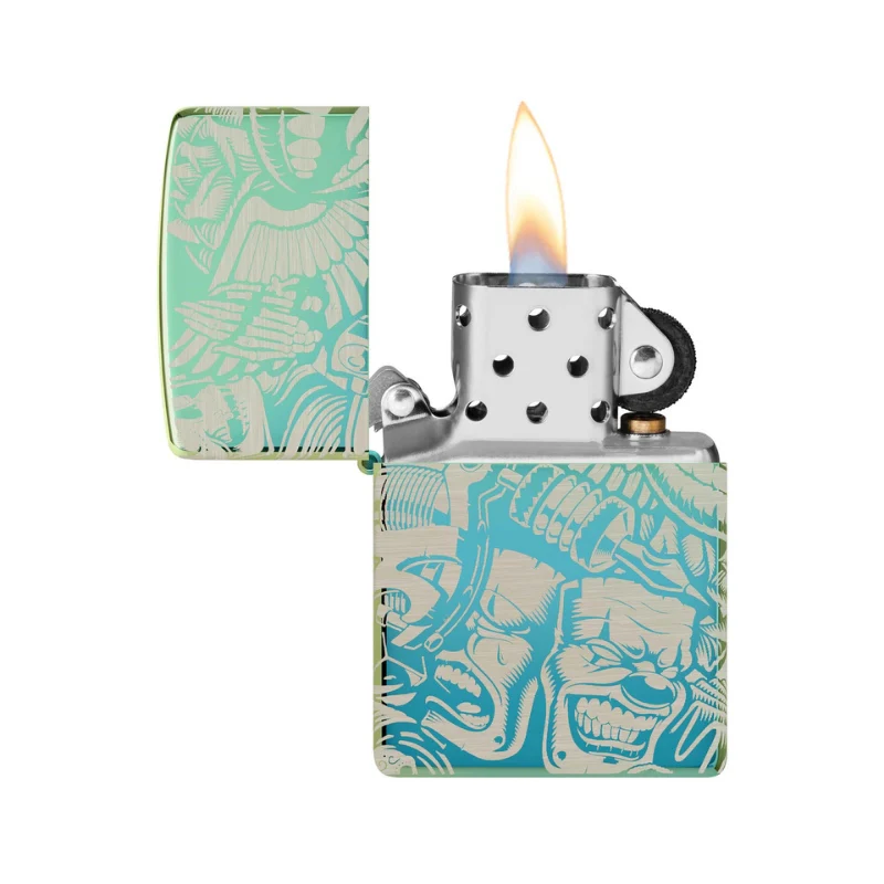 Zippo Tattoo High Polish Teal Lighter - Image 8