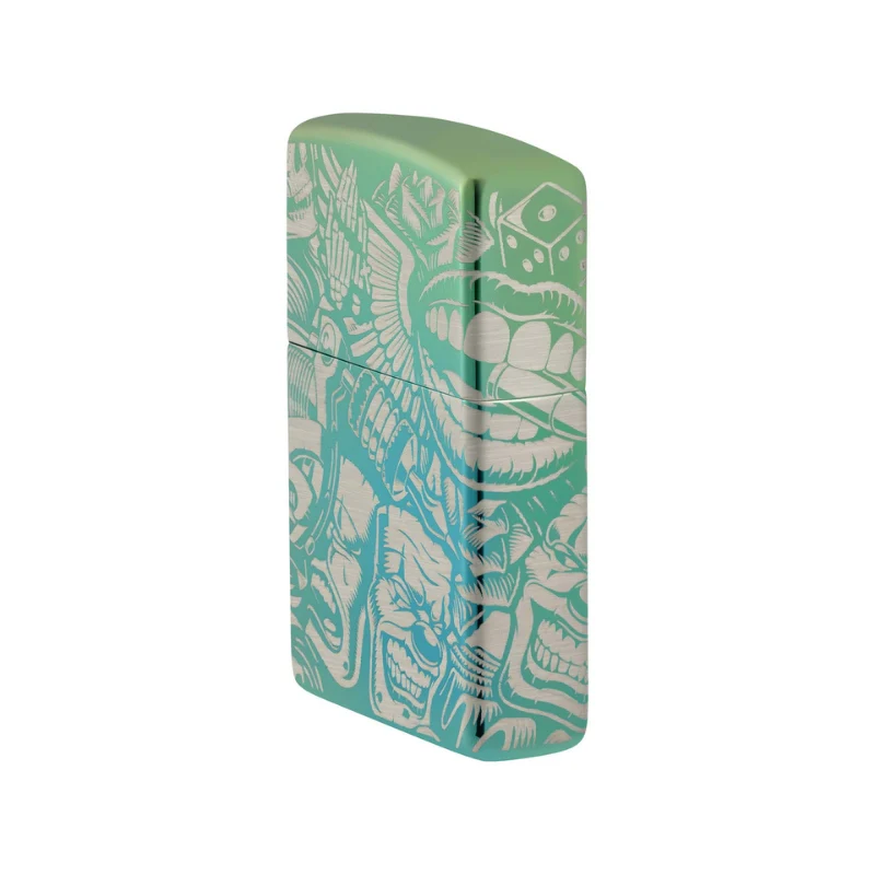 Zippo Tattoo High Polish Teal Lighter - Image 9