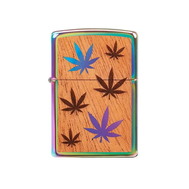 Zippo Woodchuck Mahogany Leaves Lighter