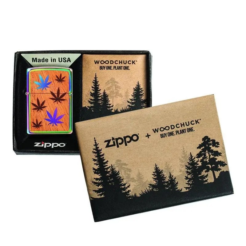 Zippo Woodchuck Mahogany Leaves Lighter - Image 7